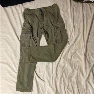Green Khaki High Rise Pants